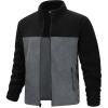 image33000ft Mens Full Zip Fleece Jacket Lightweight Warm Soft Polar Fleece Winter Jacket with Pockets for Casual Hiking OutdoorBlackGrey