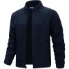 image33000ft Mens Full Zip Fleece Jacket Lightweight Warm Soft Polar Fleece Winter Jacket with Pockets for Casual Hiking OutdoorBlue