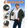 image33000ft Mens Hooded Winter Puffer Jacket Sherpa Fleece Lined Lightweight Warm Quilted Insulated Puffy CoatGreen