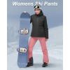image33000ft Womens Insulated Snow Pants Waterproof Snowboard Ski Pants with Boot GaitersLight Pink
