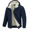 image33000ft Mens Hooded Winter Puffer Jacket Sherpa Fleece Lined Lightweight Warm Quilted Insulated Puffy CoatDark Blue