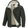 image33000ft Mens Hooded Winter Puffer Jacket Sherpa Fleece Lined Lightweight Warm Quilted Insulated Puffy CoatGreen