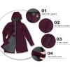 image33000ft Womens Softshell Long Jacket with Hood Fleece Lined Windproof Warm up Waterproof WindbreakerBurgundy