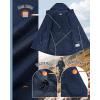 image33000ft Womens Waterproof Long Rain Coats with MeshLind Breathable Rain Jacket with Hood Trench Coats WindbreakerNavy Blue