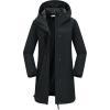 image33000ft Womens Waterproof Long Rain Coats with MeshLind Breathable Rain Jacket with Hood Trench Coats WindbreakerBlack