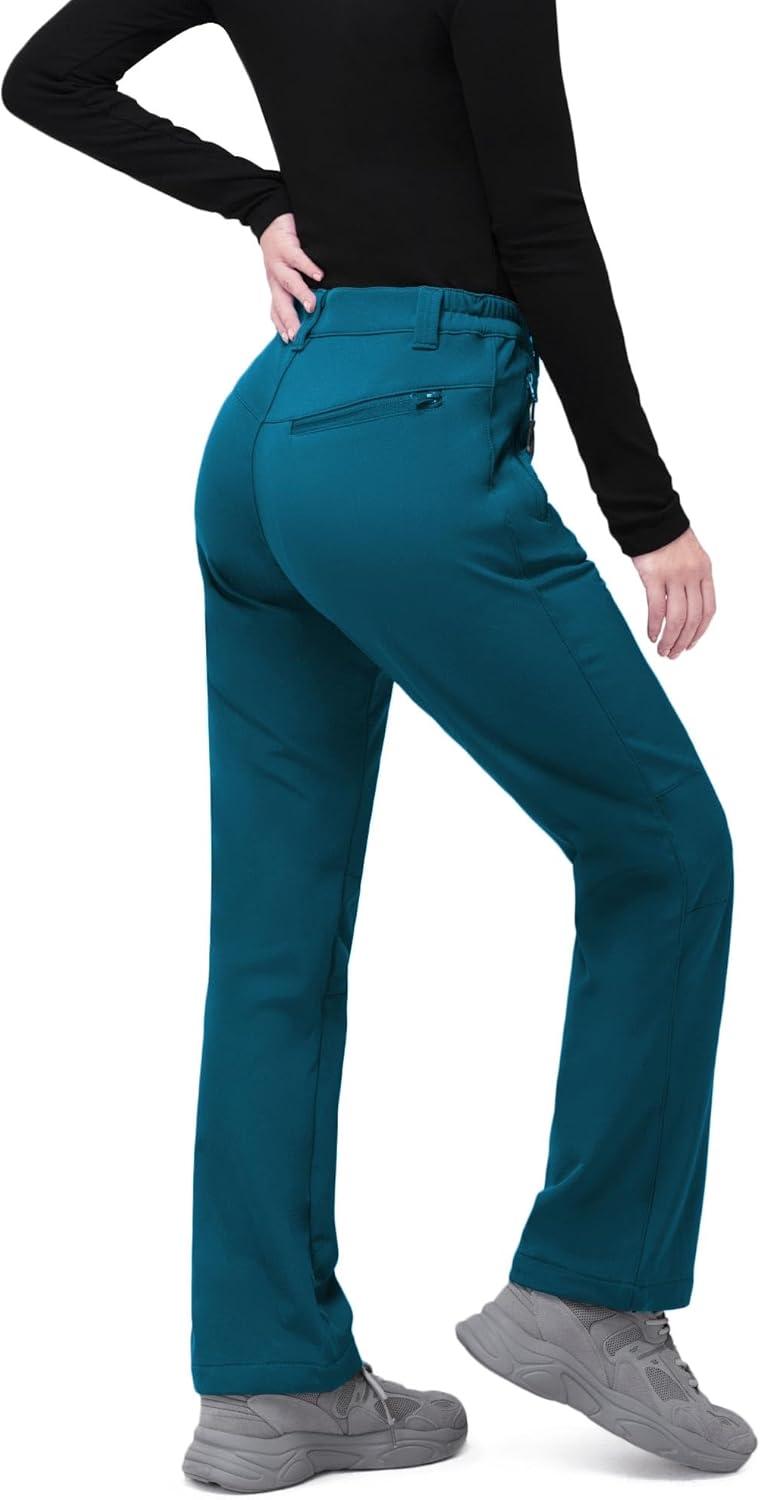image33000ft Womens Waterproof Hiking Pants FleeceLined Snow Pants Windproof Warm Ski Pants for SnowboardingAlkaline Blue