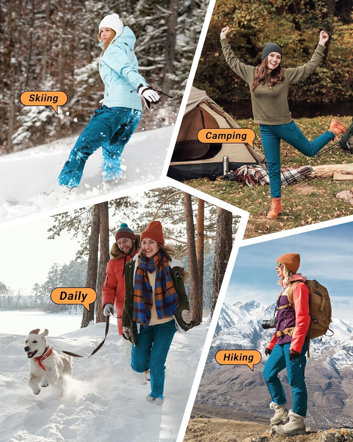 image33000ft Womens Waterproof Hiking Pants FleeceLined Snow Pants Windproof Warm Ski Pants for SnowboardingAlkaline Blue