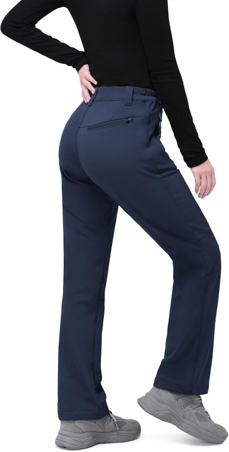 image33000ft Womens Waterproof Hiking Pants FleeceLined Snow Pants Windproof Warm Ski Pants for SnowboardingBlue