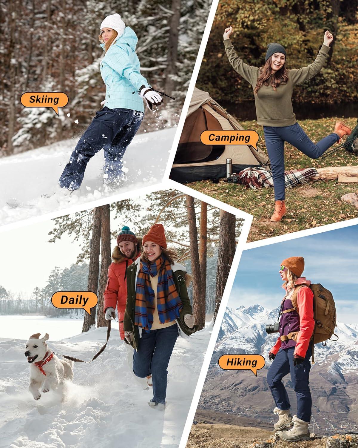 image33000ft Womens Waterproof Hiking Pants FleeceLined Snow Pants Windproof Warm Ski Pants for SnowboardingBlue