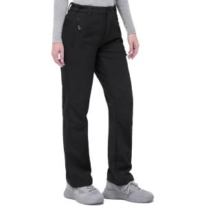 image33000ft Womens Waterproof Hiking Pants FleeceLined Snow Pants Windproof Warm Ski Pants for SnowboardingBlack