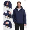 image33000ft Mens Warm Winter Jacket Hooded Lightweight Puffer Jacket Water Resistant Windproof Insulated CoatsNavy Blue
