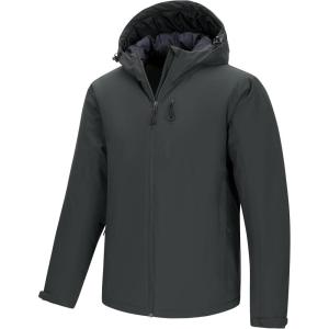 image33000ft Mens Warm Winter Jacket Hooded Lightweight Puffer Jacket Water Resistant Windproof Insulated CoatsGrey