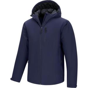 image33000ft Mens Warm Winter Jacket Hooded Lightweight Puffer Jacket Water Resistant Windproof Insulated CoatsNavy Blue
