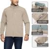image33000ft Mens Lightweight Softshell Jacket Warm Fleece Lined Windbreaker Waterproof Soft Shell for Outdoor HikingLight Khaki