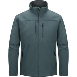 image33000ft Mens Lightweight Softshell Jacket Warm Fleece Lined Windbreaker Waterproof Soft Shell for Outdoor HikingGreenish Blue
