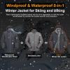 image:image33000ft Mens Waterproof 3in1 Ski Jacket Warm Mountain Windbreaker Snow Rain Jackets Winter Coat with Puffer JacketDark GreyGrey