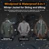 image:image33000ft Mens Waterproof 3in1 Ski Jacket Warm Mountain Windbreaker Snow Rain Jackets Winter Coat with Puffer JacketGreenish GrayGray