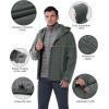 image:image33000ft Mens Waterproof 3in1 Ski Jacket Warm Mountain Windbreaker Snow Rain Jackets Winter Coat with Puffer JacketGreenish GrayGray