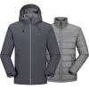 image:image33000ft Mens Waterproof 3in1 Ski Jacket Warm Mountain Windbreaker Snow Rain Jackets Winter Coat with Puffer JacketDark GreyGrey