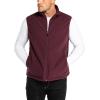 image:image33000ft Mens Fleece Vest Lightweight Warm Zip Up Polar Vests Outerwear with Zipper Pockets Sleeveless Jacket for WinterMaroon