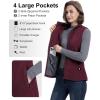 image:image33000ft Womens Fleece Vest Lightweight Warm Polar Soft Vests Outerwear with Zip Up Pockets Sleeveless Jacket for WinterDark Red
