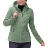image:image33000ft Womens Softshell Jacket with Hood Waterproof Lightweight Windbreaker Windproof Rain Shell Jacket for Outdoor HikingGreen