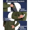 image:image33000ft Mens Hooded Softshell Jacket Waterproof Lightweight Insulated Windbreaker Fleece Lined Rain Shell JacketArmy Green