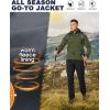 image:image33000ft Mens Hooded Softshell Jacket Waterproof Lightweight Insulated Windbreaker Fleece Lined Rain Shell JacketArmy Green