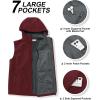 image:image33000ft Mens Lightweight Softshell Vest Hooded Outerwear Zip Up Fleece Lined Windproof Sleeveless Jacket for Golf RunningWine
