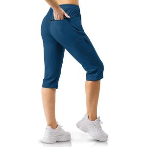 image:image33000ft Womens Golf Capri Pants with Pockets Hiking Joggers Casual Quick Dry UPF 50 Lightweight Stretch CargoDark Bluenew