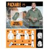 image:image33000ft Mens Packable Rain Jacket Lightweight Rain Shell Jacket with Hood Waterproof Raincoat for CyclingLight Greyish Green