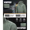 image:image33000ft Mens Packable Rain Jacket Lightweight Rain Shell Jacket with Hood Waterproof Raincoat for CyclingLight Greyish Green