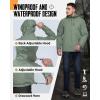 image:image33000ft Mens Packable Rain Jacket Lightweight Rain Shell Jacket with Hood Waterproof Raincoat for CyclingLight Greyish Green