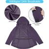 image:image33000ft Packable Rain Jacket Women Lightweight Waterproof Raincoat with Hood Cycling Bike Jacket WindbreakerPlum