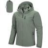 image:image33000ft Mens Packable Rain Jacket Lightweight Rain Shell Jacket with Hood Waterproof Raincoat for CyclingLight Greyish Green