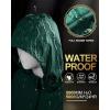 image:image33000ft Womens Waterproof Long Rain Coats Packable Rain Jacket with Hood Trench Coats WindbreakerDeep Green