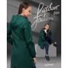 image:image33000ft Womens Waterproof Long Rain Coats Packable Rain Jacket with Hood Trench Coats WindbreakerDeep Green