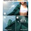 image:image33000ft Womens Waterproof Long Rain Coats Packable Rain Jacket with Hood Trench Coats WindbreakerDeep Green