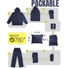 image:image33000ft Mens Rain Suit Packable Waterproof Lightweight Rain Gear for Golf Hiking Cycling 2 PiecesRain Jackets and PantsNavy