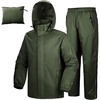 image:image33000ft Mens Rain Suit Packable Waterproof Lightweight Rain Gear for Golf Hiking Cycling 2 PiecesRain Jackets and PantsAmy Green