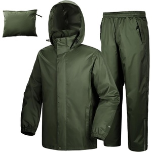image:image33000ft Mens Rain Suit Packable Waterproof Lightweight Rain Gear for Golf Hiking Cycling 2 PiecesRain Jackets and PantsAmy Green