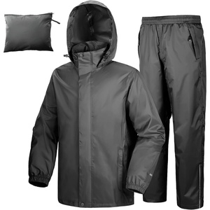image:image33000ft Mens Rain Suit Packable Waterproof Lightweight Rain Gear for Golf Hiking Cycling 2 PiecesRain Jackets and PantsGrey
