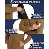 image:image33000ft Mens Hooded Softshell Jacket Waterproof Lightweight Insulated Windbreaker Fleece Lined Rain Shell JacketBrown