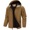 image:image33000ft Mens Hooded Softshell Jacket Waterproof Lightweight Insulated Windbreaker Fleece Lined Rain Shell JacketBrown