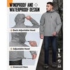 image:image33000ft Mens Packable Rain Jacket Lightweight Rain Shell Jacket with Hood Waterproof Raincoat for CyclingLight Grey