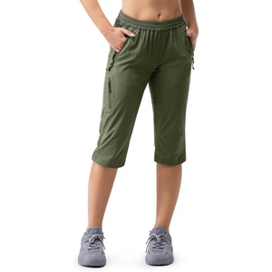 image:image33000ft Womens Golf Capri Pants 18 with Pockets Hiking Casual Quick Dry UPF 50 Lightweight Stretch CargoArmy Greennew