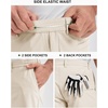 image:image33000ft Mens Golf Shorts 9 Dry Fit Stretch Golf Short UPF 50 Lightweight Flat Front Golf Shorts with PocketsLight Oatmeal